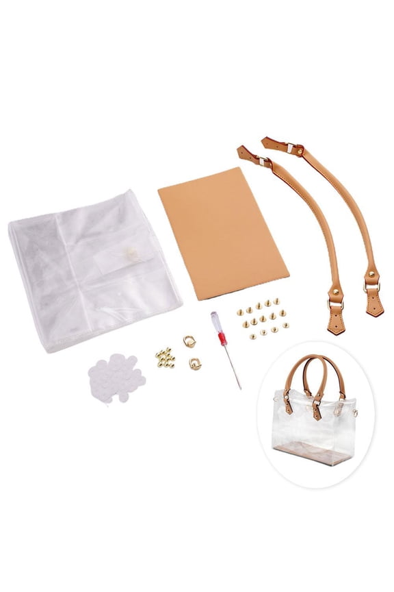 Clear PVC DIY Tote Bag Handbag Making Kit, Handmade Gift Bags Craft Accessories Tool Set, Purse Making Supplies for Girls