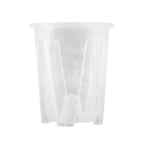 SharkTRUE Clear Plastic Plant Pots, Clear Nursery Pots With Holes, Orchid Vase With Tray, Clear Gardenc For Indoor (with Pots Nursery