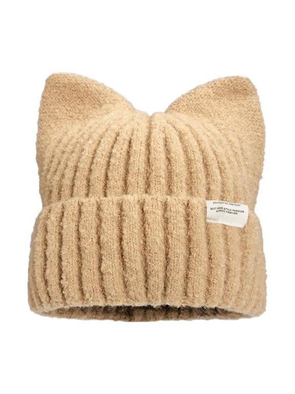 Cute Cat Ears Beanies For Women Autumn And Winter Ear Protection Sweet