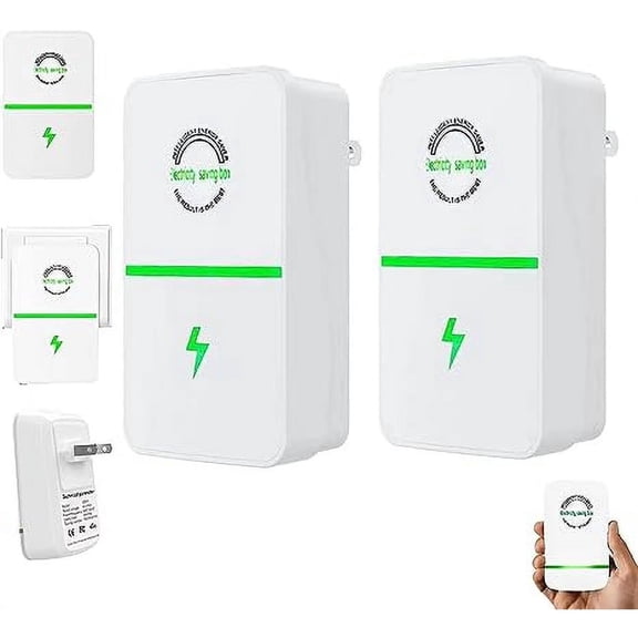 SharkTRUE 2Packs Energy Saving Device Plug-in – 90V-250V Power Saver, Voltage Stabilizer, Electricity Saving Box for Home & Office
