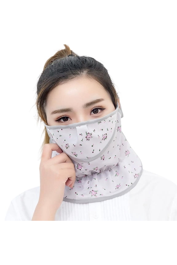Flower Sunscreen Face Veil Outdoor Face Gini AntiUV Summer Ice Silk Facees Mask Floral Faces Cover Driving Faces Veil