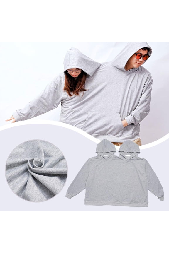 Funny Couple Hooded Sweatshirt, Oversized Intimate Hoodie, Grey