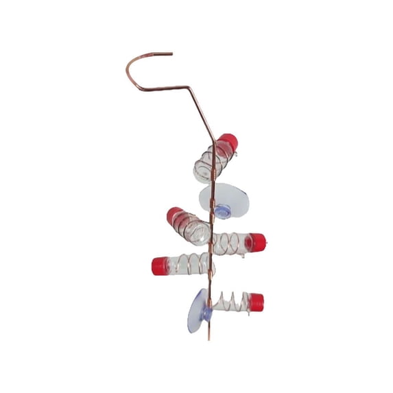 SharkTRUE Geometric Window Hummingbird Feeder, 2025 New Humming Bird Feeders for Outdoors, Copper Hummingbird Feeder with Glass Bottles, Suction Cups, Handcrafted, Home Dcor
