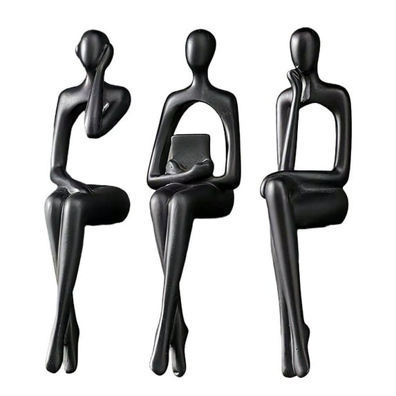 SharkTRUE Gold Thinker Statue Book Shelf Decor, Minimalist Modern Decor Collectable Abstract Ornament Offi Statue Figurines,