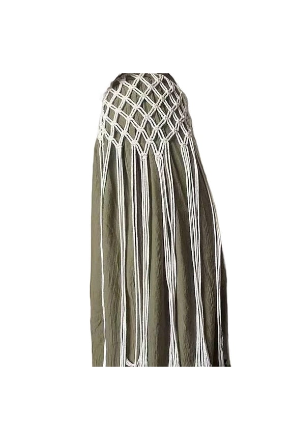 Hand-Knitted Tassel Macrame Waist Belt, Braided Rope, 59 Inch Length, 6 Colors