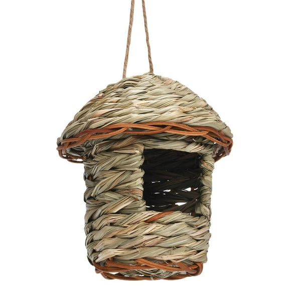 SharkTRUE Handwoven Straw Bird Nest Parrot Hatching Breeding Grass Cave Garden Supply Bird Grass Nest Birds House For Lawn Humming