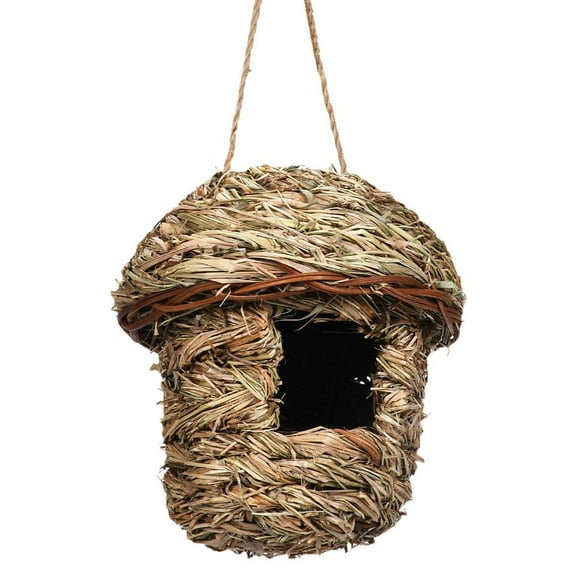 SharkTRUE Handwoven Straw Bird Nest Parrot Hatching Breeding Grass Cave Garden Supply Bird Grass Nest Birds House For Lawn Humming