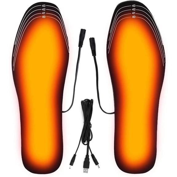 SharkTRUE Heated Insoles USB Electric Power Thermal Soles for Winter Boots Shoes Sneaker Ice Fishing Camping Outdoor Activities, Feet Warmers Full-Foot Heating & Cut-to-Fit Design for Women Men