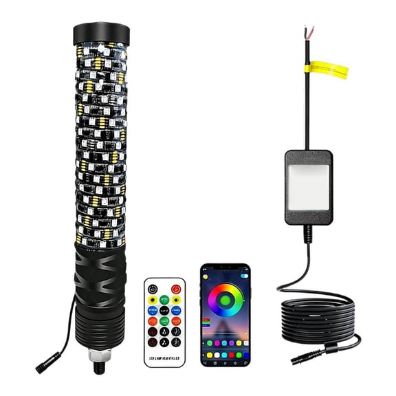 SharkTRUE Inch Whip Lights, LED Whip Light with App & Remote Control, Multiple Modes, Lighted Antenna Whips, Waterproof, Easy Installation, Used for All Kinds of Cars