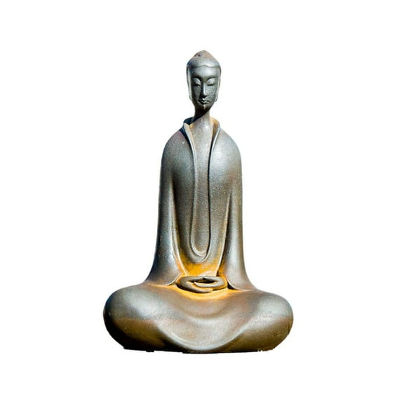 ZOUBAOQ Iron Zazen Buddha Statue Cast Iron Monk Figurine, Minimalist Zen Decor, Indoor/Outdoor Home Meditation Tabletop Decor for Tranquil Atmosphere
