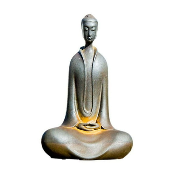 ZOUBAOQ Iron Zazen Buddha Statue Cast Iron Monk Figurine, Minimalist Zen Decor, Indoor/Outdoor Home Meditation Tabletop Decor for Tranquil Atmosphere