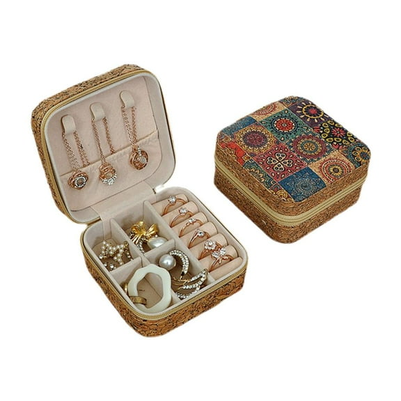 SharkTRUE Jewelry Organizer Box, Velvet Jewelry Box with Removable Tray Lot K9