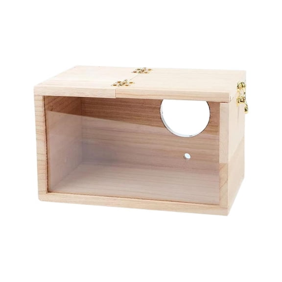 ZOUBAOQ Large Parakeet Nest Box, Bird House for Cage Natural Wood Breeding Box, Pet Bird House Hut Natural Wood Cockatiel Breeding Nest for Lovebird Parrot Budgie Finch Sun Conure
