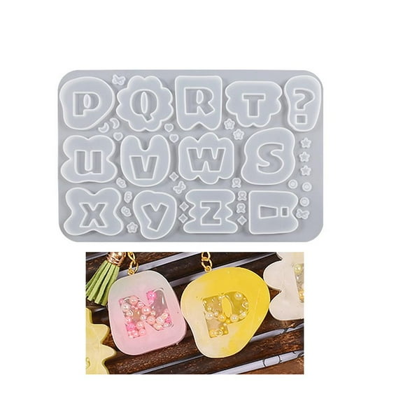 SharkTRUE Letter A To Z Mold Alphabet Quicksand Shaker Silicone Molds Epoxy Resin Molds Supplies Jewelry Accessories Making Findings