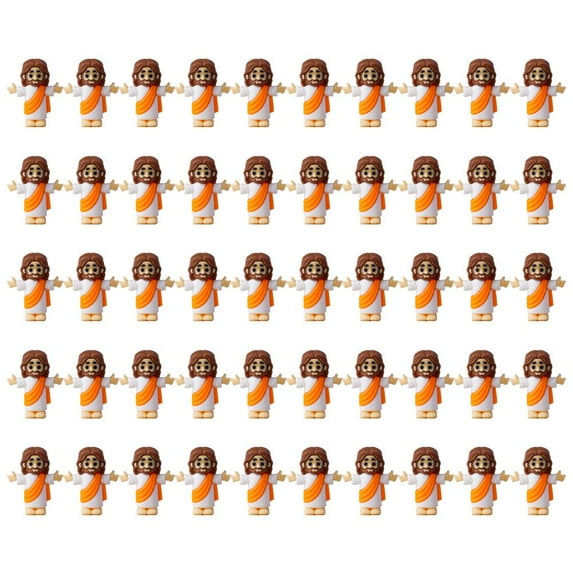 SharkTRUE Little Figures Original Design Mini Toys, Multicolor Tiny Figures, Hide and Seek Sunday School Religious Easter Party Favors Gift (Orange)