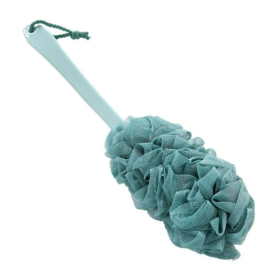 SharkTRUE Long Handle Bath Brush with Hanging Rope Exfoliating Body Scrubber Back Shower Loofah for Deep Cleaning Spa and Home Use Gentle SkCare Bamboo Wooden Handle