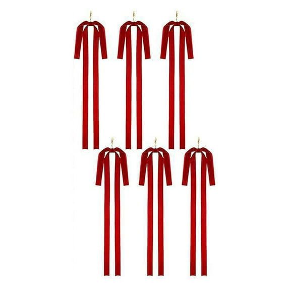 SharkTRUE MANYUN 6 Velvet Christmas Swag Bow 19.5x9.8 Inch, Rustic Long Velvet Bows Ornaments for Wreath, Garland, Swag, Staircase, Fireplace, Vintage Christmas Tree Topper Bow for Xmas Decorations