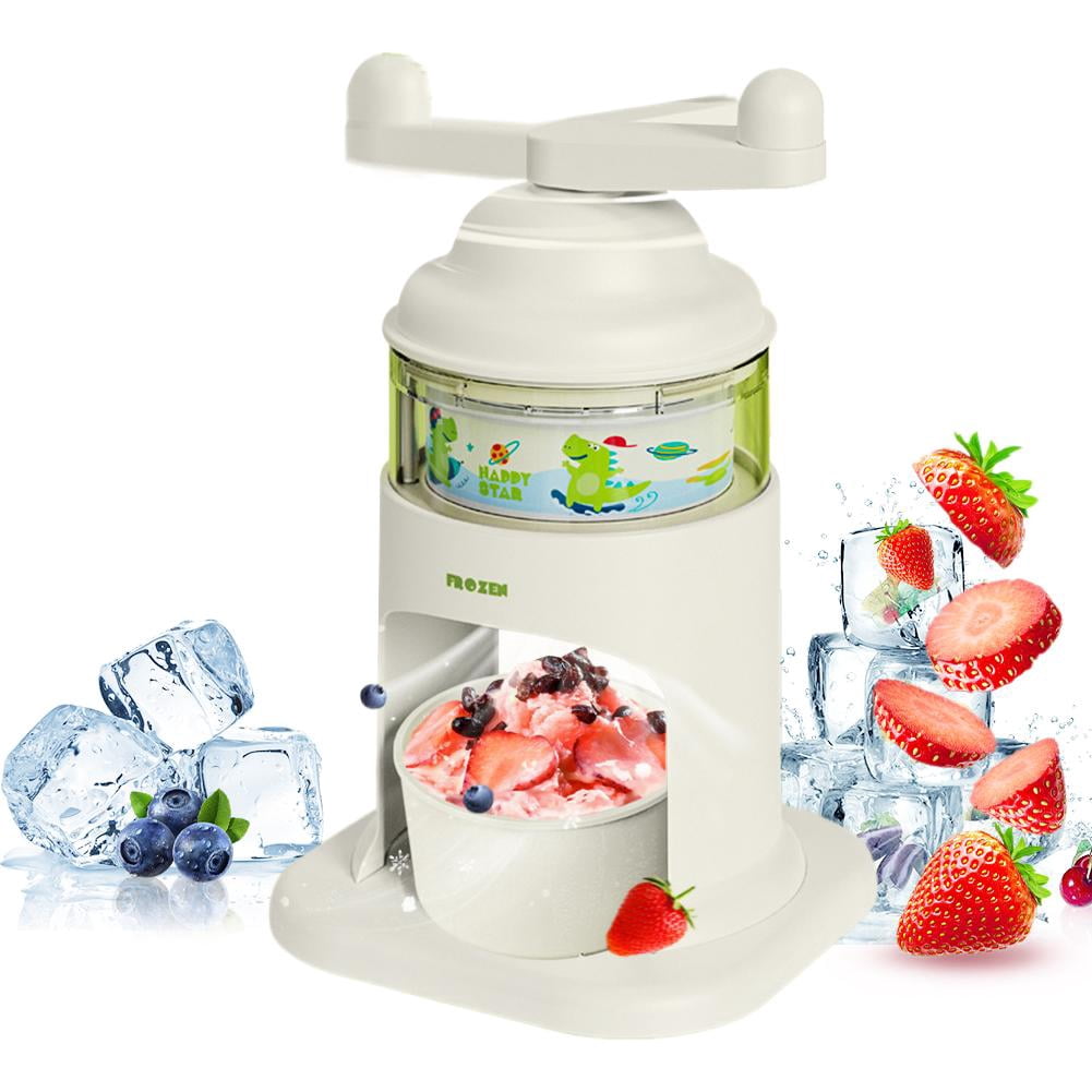 SharkTRUE Manual Ice Shaver Machine Portable Hand Crank Snow Cone Maker for Homemade Shaved Ice Slushies and Summer Drinks Friendly Easy Clean