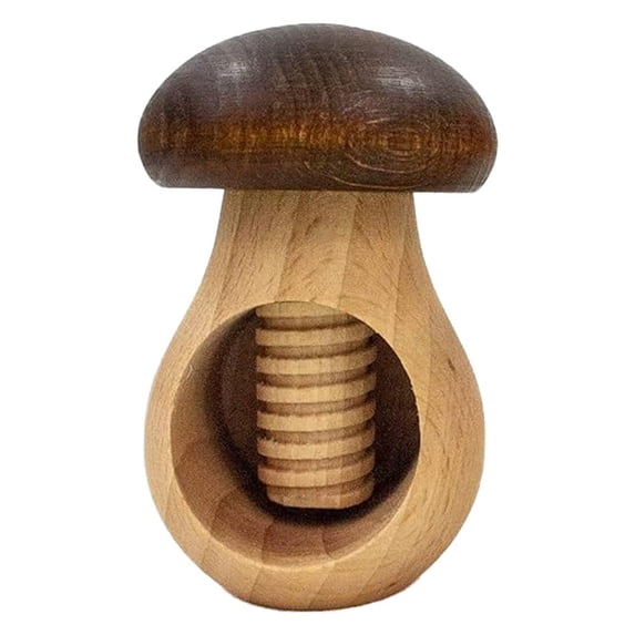 SharkTRUE Wooden Mushroom Shaped Nutcracker, Manual Walnut Crack Kitchen Tools, Mushroom Design Chestnut Peeler for Walnuts, Hazelnuts, Pecans, Christmas Gift for Home Display Decoration