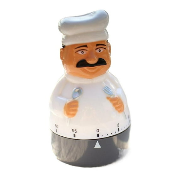 SharkTRUE Mechanical Kitchen Timer, Minutes Countdown Timer Chef Shaped Alarm Clock,Manual TimerChef Shaped Loud Alarm Clock Reminder Counter for Kitchen,Used for Cooking Baking Facial Mask