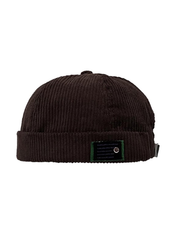 Melon SkAutumn and Winter Hat Male Chaopai Hip Sailor Letter Corduroy Hat Hat PP Yuppy Brimless Sticker Hop