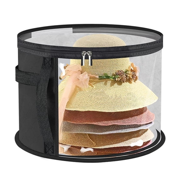 SharkTRUE Oversized Clear Hat Storage Bag for Women, Cowboy Hat Box Holds up to 7 Caps Cowboy Hat Organizer for Closet, Wide Brims Hat Storage Box with Carrying Handles for Men and Women Hat