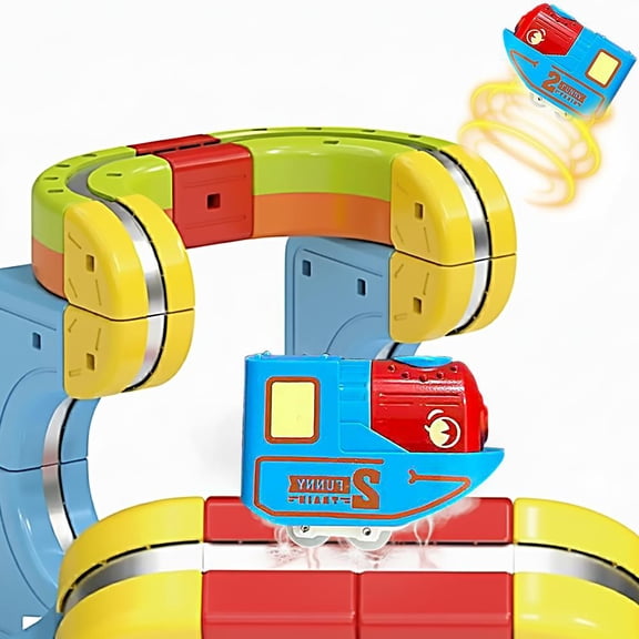 SharkTRUE Replacement Electric Train Cars for Magnetic Rail,Rechargeable Magnetic 3D Infinity Track Train Head,Cannot Operate Alone,Tracks & Cable Not Included