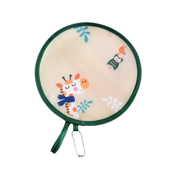 SharkTRUE Round Foldable Hand Fans, Handheld Flower Cartoon Styles Cooling, Polyester, PET, Open by 21cm/8.26 inch, fold by 7.5cm/2.95 inch