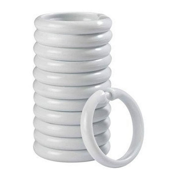 SharkTRUE Round Shower Curtain Hooks Multi-functional Anti-slip Resistant to Rust Hooks