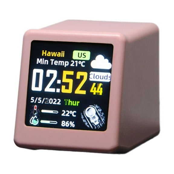 SharkTRUE Smart WiFi Weather Station Digital Clock Temperature, Humidity Alarm Time Hone Desktop Clock Decoration