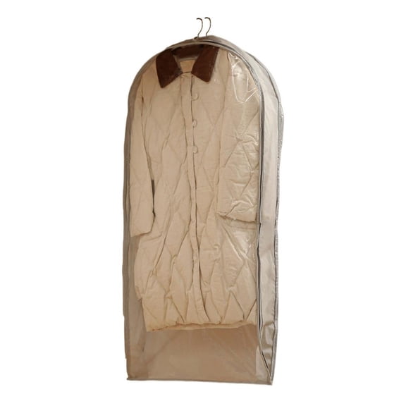 SharkTRUE Space Saving Hanging Garment Bag with Self Compression Zipper, Dustproof Clothes Storage for Down Coats, Winter Jackets, Thick Closet Organizer Storage & Space Saver Bags