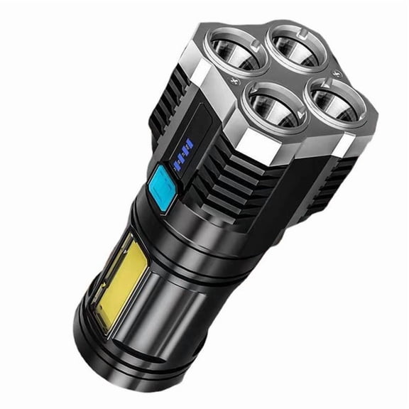SharkTRUE Strong light flashlight USB charging flashlight, COB lights side