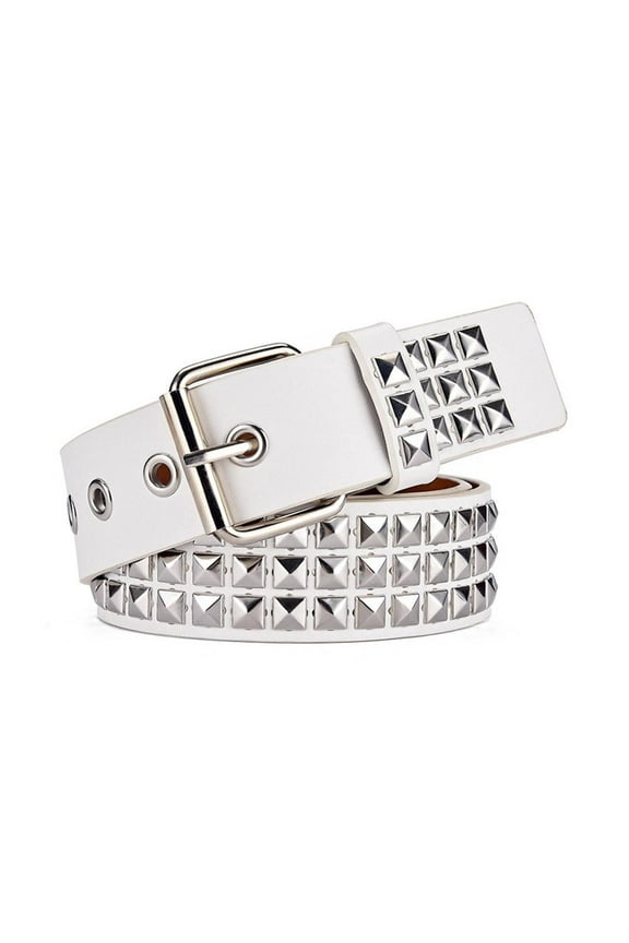 Studded Belt, 42.90 Metal Punk Rock Rivet Pu Belt, Gothic With Bright Pyramid Studded for Women Men