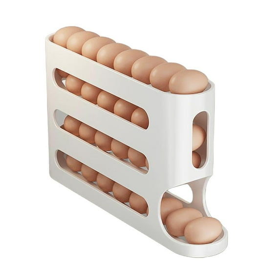 SharkTRUE Tiers Egg Holder for Fridge, SpaceSaving Automatic Rolling Eggs Dispenser,Eggs Storage Rack, Egg Distributor for Refrigerator, Egg Storage Rack for Kitchen