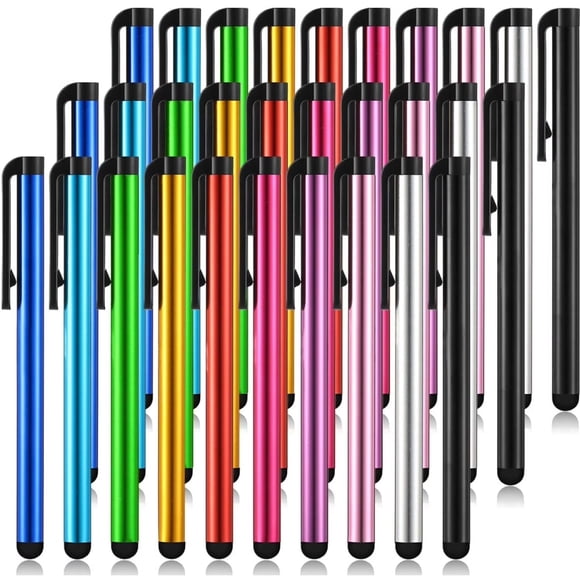 SharkTRUE Universal 30-Pack Rubber Tip Stylus Pens for Touch Screens, Compatible with All Capacitive Devices