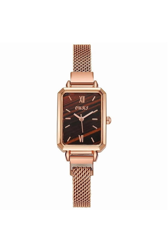 Vintage Square Watch For Women Classic Leather Strap Wristwatch Quartz
