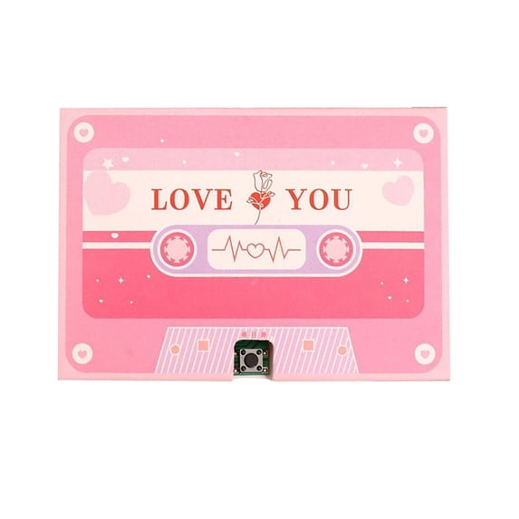 SharkTRUE Voice Recordable Greeting Card - 60s Message Recorder Cassettes Talking Card, Voice Recording Cassette Tape Present, Customizable Sound Greeting Cards for Couple