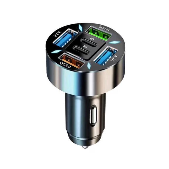 SharkTRUE W Car ChargerUSB Type C Fast Charging Car Phone Adapter With Digital D
