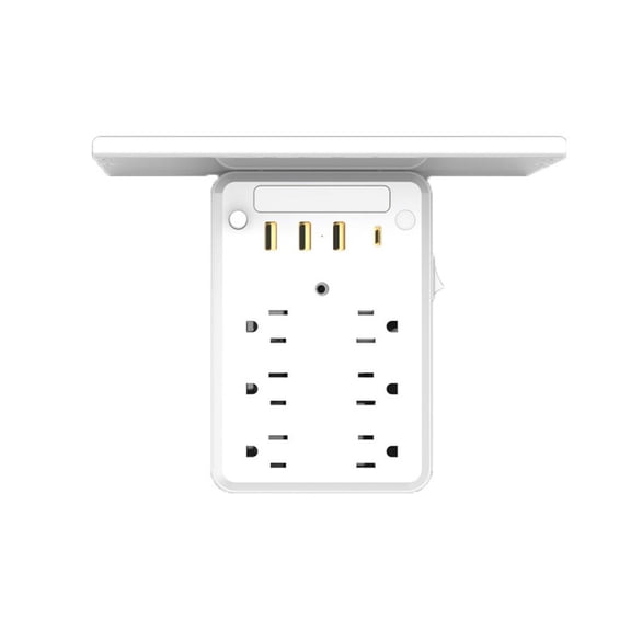 SharkTRUE Wall Outlet Extender with Shelf,Wall Outlet Extender Multiple Plug with Detachable Shelf for Home Dorm, Port, USB Ports and TypeC