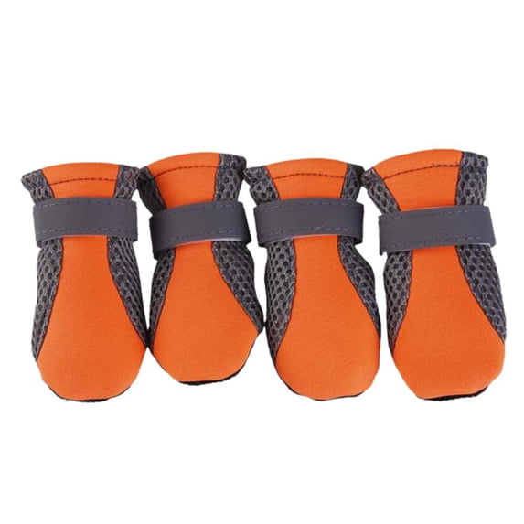 SharkTRUE Waterproof Dog Shoes, Washable Dog Mesh Boots, Reusable Soft Paw Protectors Boots with Adjustable Reflective Strap for Hiking Running
