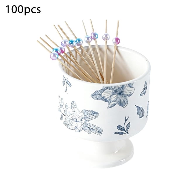 SharkTRUE Wood Cocktail Picks, Colorful Fruit Drink Skewers Cocktail ...