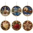 thumbnail image 1 of SharkTRUE Wooden Christmas Ornaments DIY Pearl Art Kits for Adults, 5D Diamond Baubles Hanging Set with Gems and Special-Shaped Beads, Festive Decor Craft with Jute Twine, 1 of 7