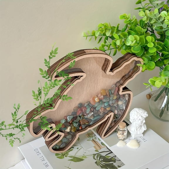 SharkTRUE Wooden Turtle Display Box Seashell Storage Holder