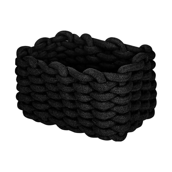 ZOUBAOQ Woven Cotton Rope Storage Basket,Mini Woven Rope Storage Bins Woven Basket for Organizing,Empty Gift Baskets, Cute Organizer Basket for Home and Office