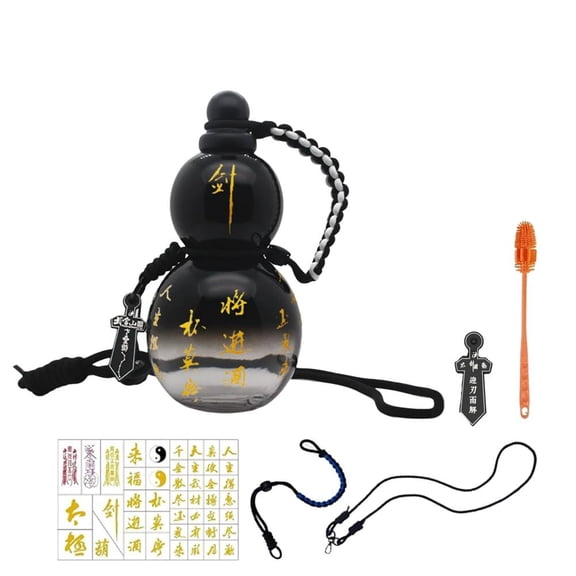 SharkTRUE kkiuop Mutifunctional High-end Gourd Shape Sports Kettle Peripheral Enjoy Same Water Gou Cup 800ML Celebrity Internet Pendant I1T3 Wine