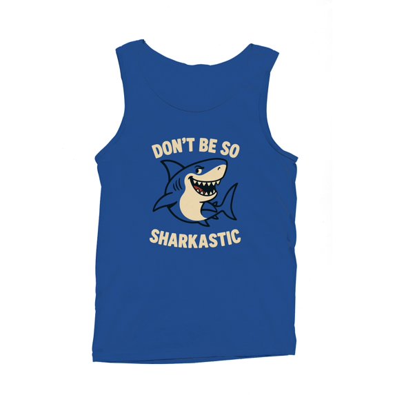 Sharkastic Humor Graphic Art Men's Tank Top