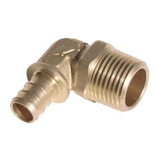 Sharkbite 1/2 in. x 1/2 in. MNPT Crimp Adapter Elbow Coupling in Brass - UC286LF