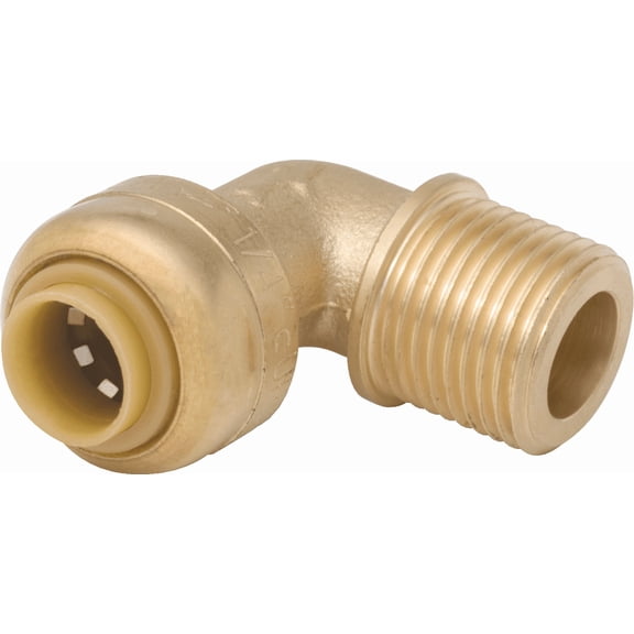 Sharkbite 1/4" x 3/8" M.I.P. Dishwasher Brass Elbow - Single Pack Construction & DIY Use, Standard Hardware Spec