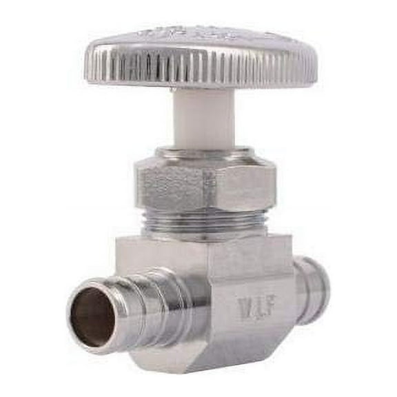 Shark-Bite Stop Valve 23063LF Chrome Plated Straight - 48 Pack, 1/2" x 1/2", Silver