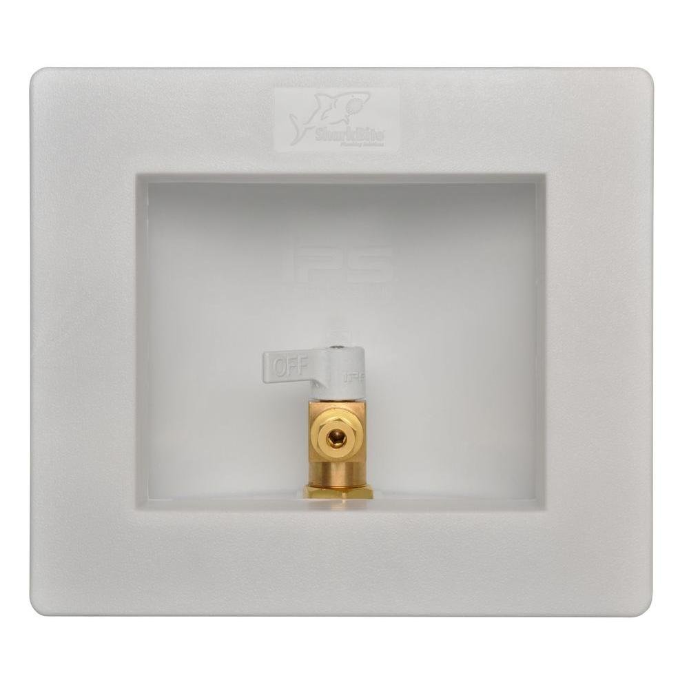 Sharkbite 25032A Ice Maker Outlet Box, 1/2 inch x 1/4 inch Compression, Push-to-Connect Copper, PEX, CPVC, PE-RT Pipe - image 1 of 5